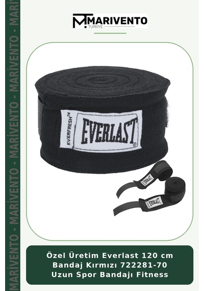 Özel Üretim Everlast 120 Cm Bandaj Kırmızı 722281-70 Uzun Spor Bandajı Fitness