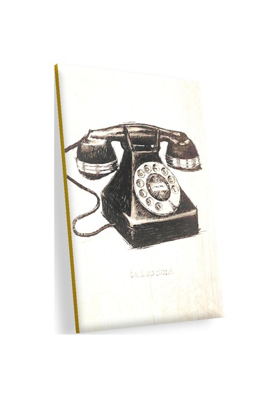 Cakasepetim Siyah Beyaz Çevirmeli Ahşap Zeminde Telefon Görseli Ahşap Mdf Tablo
