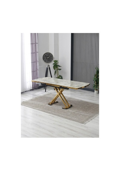Venoxa Premium 80x120 / 80x180 Ölçülü Mdf Masa Tek Masadır Gold-gri Gold-gri