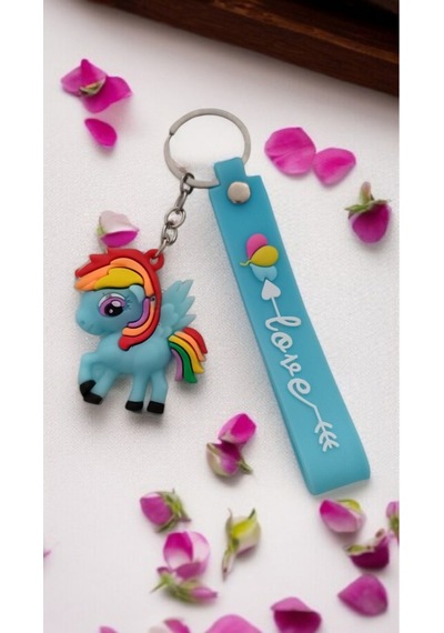 Unicorn Figürlü 3d Renkli Silikon Anahtarlık & Çanta Aksesuarı 1 Adet