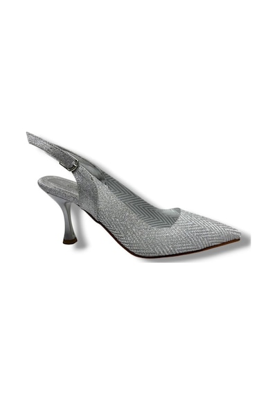 Desire 471-26 Siimli Saten İnce Topuk Kadın Stiletto GÜMÜŞ