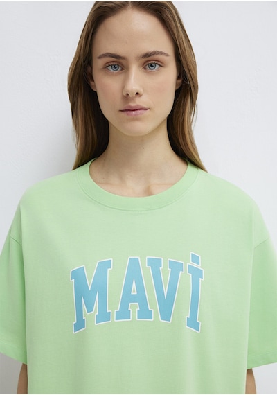 Mavi - Mavi Logo Baskılı Yeşil Tişört 1600843-71721 Yeşil