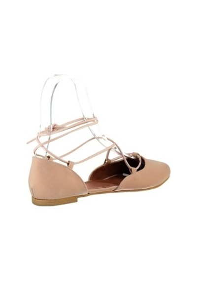 Fox Shoes Pudra Süet Ipli Kadın Babet B726047202 Pudra