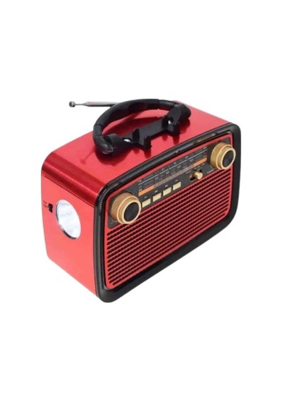 Nostaljik Görünümlü Ahşap Radyo Tf Sd Usb Girişli Led Fener Işıklı - 5000