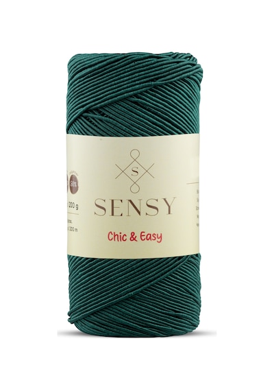 Sensy Premium Chic&easy 200 Gr Slim Supra İpi Mumlu İp Makrome İp Runner İpi Pase İp Yeşil