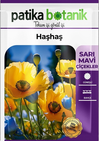 7000 Adet Haşhaş Tohumu - Sarı, Mavi Renk