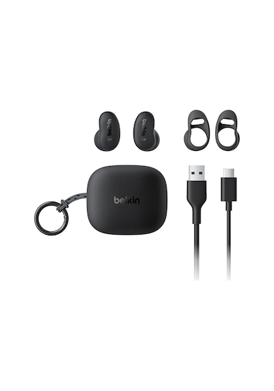Soundform Anywhere Kablosuz Kulak İçi Kulaklık, Hafif, Uzun Süreli Konfor Sunan Bluetooth Kulaklıklar, İphone, İpad, Tablet, Dizüstü Bilgisayar, Bisiklet, Koşu İçin Ipx4 Suya Dayanıklı, Siyah