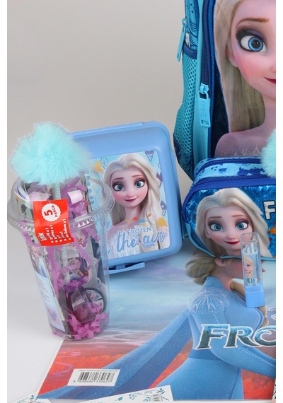 X Dekomus Lisanslı "fearless Collection" Elsa Frozen Okul Ve Kırtasiye Seti Okul,termoslu Beslenme Ve Kalem Çantası,matara,beslenme Kabı Altın