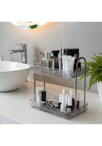 Banyo Düzenleyici Organizer Banyo Rafı Duman Gri Çok Renkli