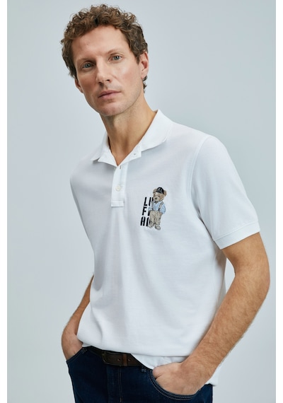 Lufian Erkek Polo Yaka T Shirt 111040220 Beyaz Beyaz