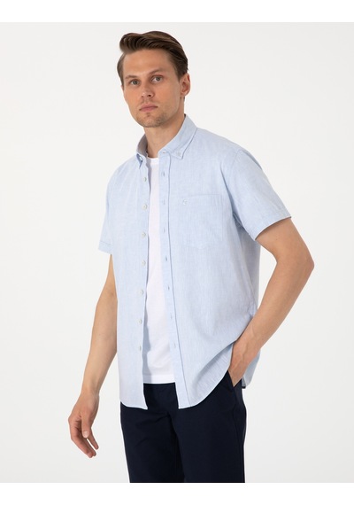 Pierre Cardin Erkek Açık Mavi Gömlek Kısa Kollu 50303287-vr003 Açik Mavi