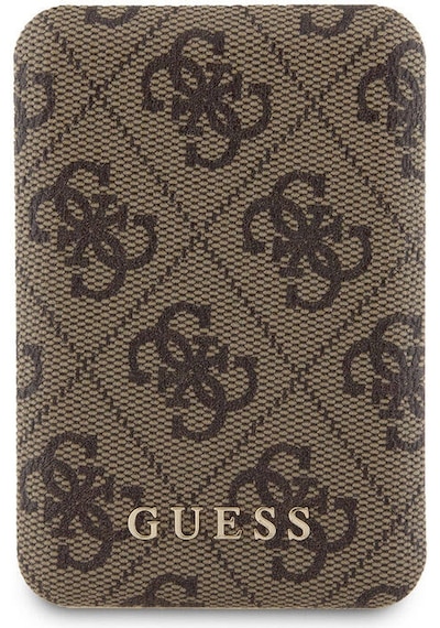 Apple Uyumlu iPhone 15 Pro Kılıf Guess Lisanslı Magsafe Özellikli Kapak + Powerbank 5000mah Kahverengi