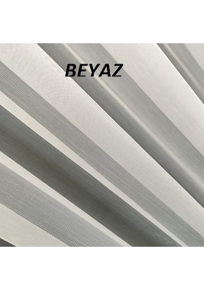 Perdefony Soft Efekt Modern Düz Tül Perde Beyaz Ekru Krem