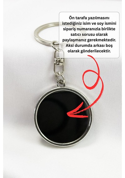 Kişiye Özel Anneler Günü Yuvarlak Metal Anahtarlık / Oğlunun Bir