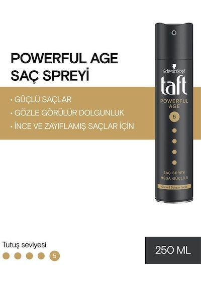 Taft Powerful Age İnce ve lamış Saçlar İçin Sprey 2 x 250 ML