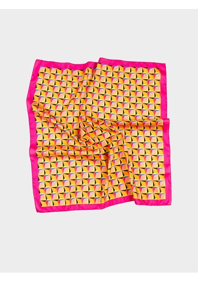 Juste Fuşya Geometrik Desen Bandana-fular Çok Renkli