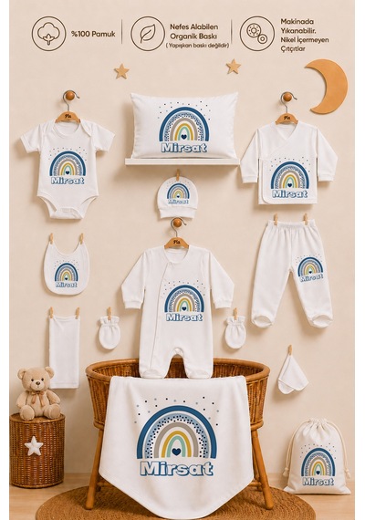 Pia Baby Erkek Bebek Yenidoğan Hastane Çıkışı 12 Parça %100 Pamuk İsme Özel Organik Baskılı Kıyafet Keseli Set 109111k0x Ekru Pia Baby Erkek Bebek Yenidoğan Hastane Çıkışı 12 Parça %100 Pamuk İsme Özel Organik Baskılı Kıyafet Keseli Set 109111k0x Ekru