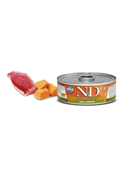 N&D Tahılsız Ördek Etli ve Balkabaklı Konserve Yetişkin Kedi Maması 80 G