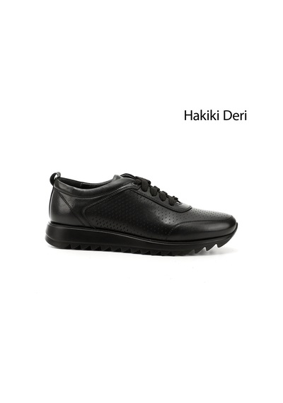 Gönderi(R) Erkek Siyah Hakiki Deri Bağcıklı Sneaker Ddma35431103 Siyah