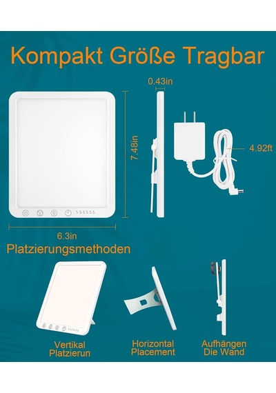 Gün Işığı Lambası 15000 Lux, Uv İçermeyen Led Işık Terapi Lambası Gün Işığı, Led Gün Işığı Lambası, Dokunmatik Kontrol Güneş Işığı Lambası, Ev/ofis İçin Tam Spektrum Lambası