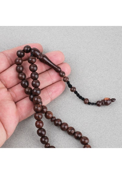 Demir Hindi Ağacı Bilek Boy Küre Kesim 8.5mm Tesbih Kahverengi