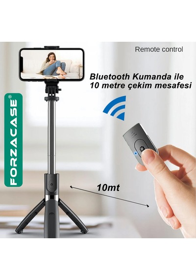 3 Ayak 70 cm Kamera Tripodu + Döner Başlık Telefon Tutucu-fc627 Siyah