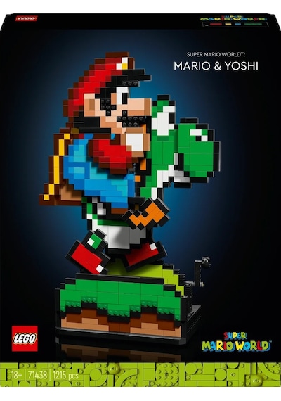 LEGO® Super Mario™ Super Mario World™: Mario ve Yoshi 71438 - Yetişkinler için Sergilenebilir Koleksiyonluk Yapım Seti (1215 Parça)