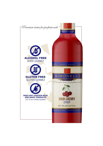 Simonelli Kahve ve Kokteyl Şurubu Vişne Aromalı 700 ML + Pompa