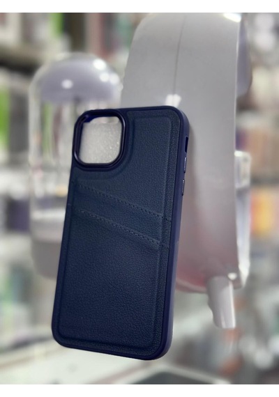 Apple Uyumlu iPhone 11 Uyumlu Suni Deri Kartlıklı Kılıf -