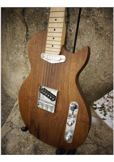 Elektro Gitar Custom Epoksi & Yıllanmış Ağaç Kişiye Özel Doğal Ahşap
