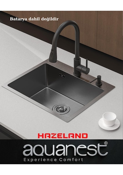 Hazeland Aquanest Steel Line Mutfak Eviyesi 60 45 Antrasit