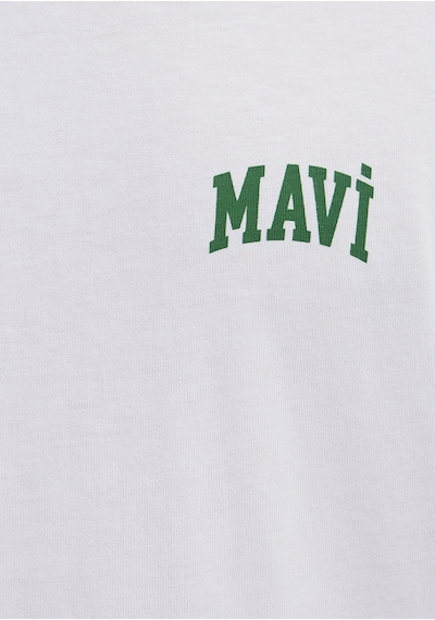Mavi - Mavi Logo Baskılı Biye Detaylı Beyaz Tişört 0613557-620