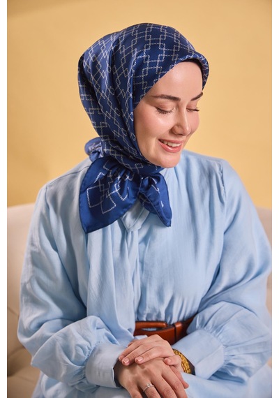 Silk Home Twill İpek Eşarp Zincir Mavi Çok Renkli