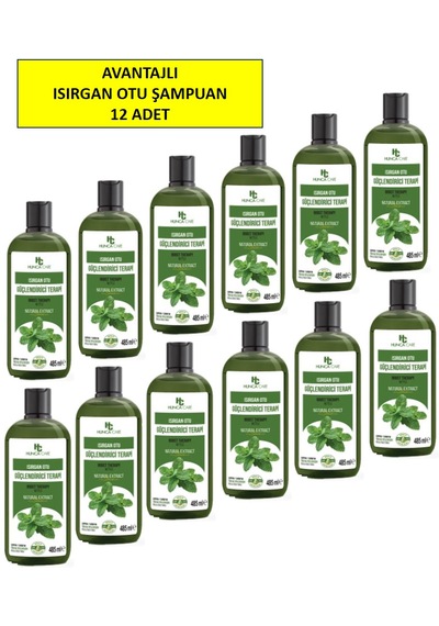 Isırganotu Şampuan, Saç Dökülmesine Karşı Yardımcı 485 Ml 12'li Paket Tüm Saç Tipleri