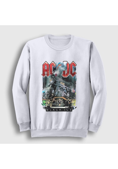 Presmono Unisex Black Ice Train Ac/dc Sweatshirt Beyaz