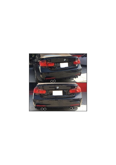 Bmw 3 Serisi F30 2012 - 2018 Uyumlu Sağ Sol Çift Çıkış Parlak Siyah Difüzör Plastik