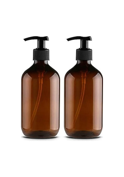 Buççin Online Mağaza Home 2'li Amber Cam Görünümlü Sıvı Sabun Bulaşık Deterjanı Şişesi Sabunluk 500ml Plastik Şişe Plasti Çok Renkli