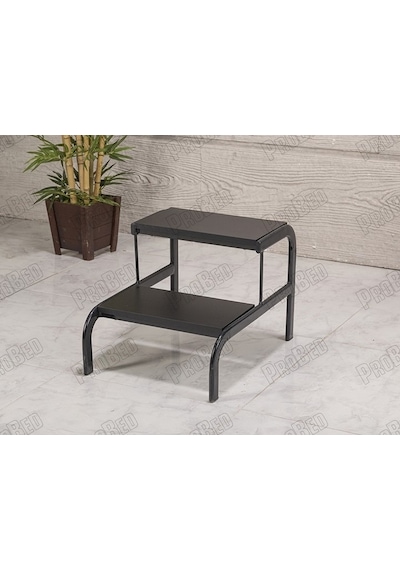 Eskabo Oval Metal Gövdeli İki Basamaklı Merdiven-siyah Labortech-4206