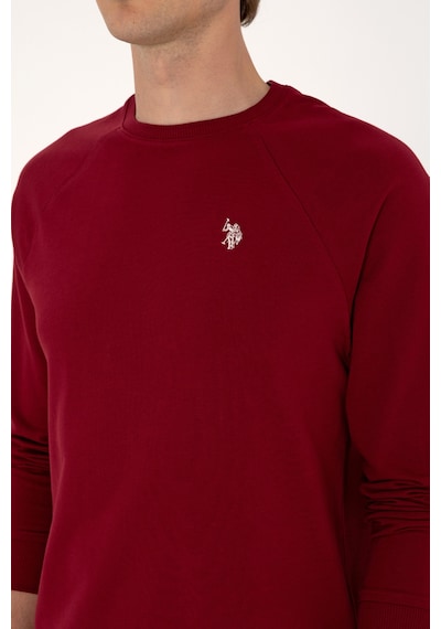 U.S. Polo Assn. Erkek Regular Fit Bisiklet Yaka Bordo İnce Basic Sweatshirt 50313752-VR014