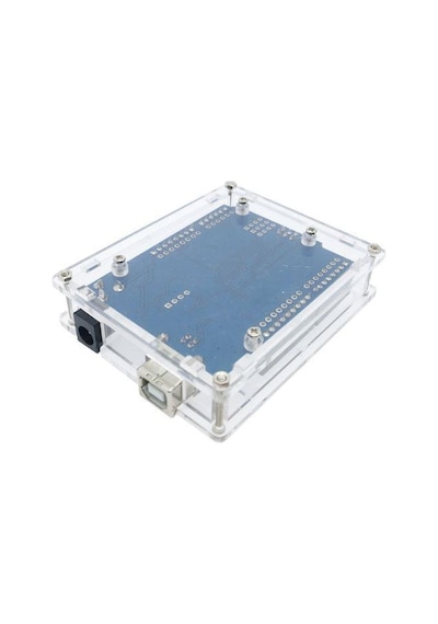 Elektronikport-Arduino Uno R3 Şeffaf Muhafaza Akrilik Kutu