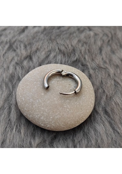 Chavin Çelik Gri 10 Mm Küçük Unisex Halka Küpe Et96by