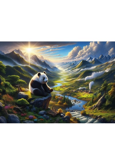Pandanın Huzur Durağı 500 Parça Puzzle