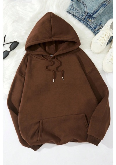 One Of A Kind Baskılı Oversize Sweatshirt Kahverengi