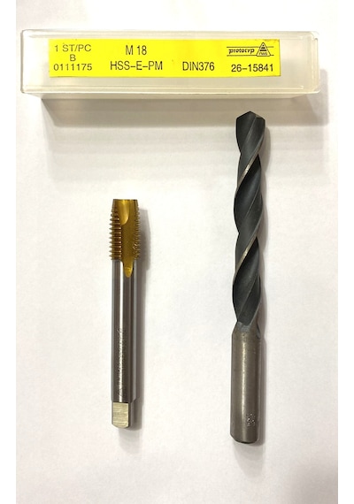 M18 Titan Kaplı Düz Kılavuz 16.5 MM Hss Matkap Ucu