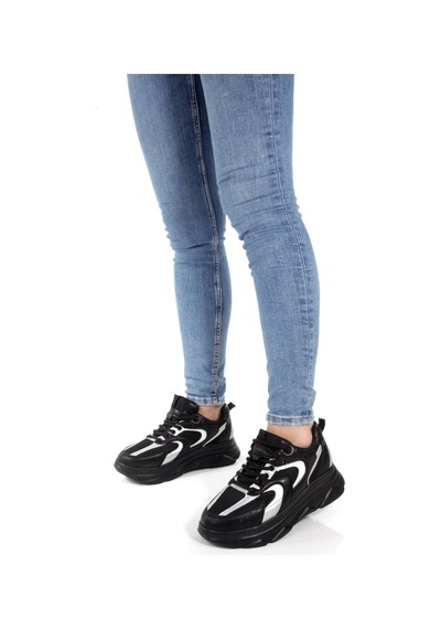 Meyoushoes Spor Yüksek Taban Yürüyüşayakkabısı Beyaz - Siyah - Gri 36