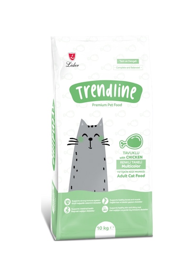 Trendline Renkli Taneli Tavuklu Yetişkin Kedi Maması 10 KG