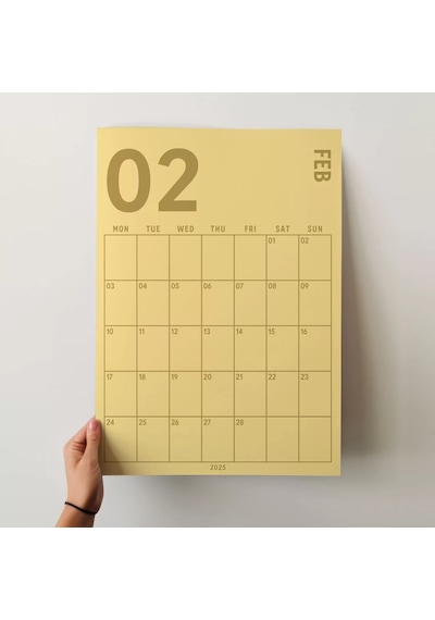 2026 Duvar Takvimi, A4, 33x48 Cm, Poster Takvim, Aylık Planlayıcı Takvim, Boho Renkler