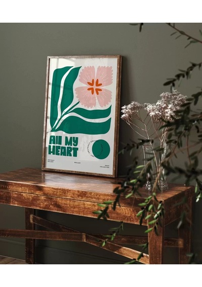 Çerçevesiz Poster Kalpten Gelen Bahar
