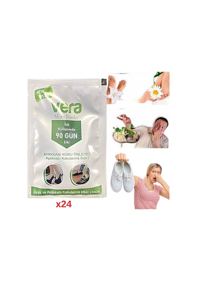 Vera Ayak Kokusu Giderici Ayakkabı İçi Koku Önleyici Toz 24 x 10 G