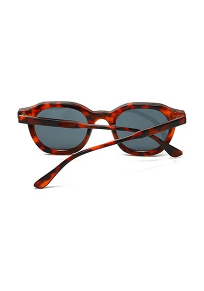 Grovela Leopar Desenli Gri Cam Vintage & Retro Unisex Güneş Gözlüğü